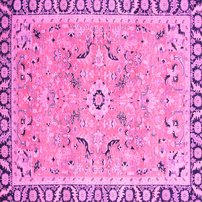 Square Machine Washable Oriental Pink Modern Rug, wshabs2640pnk