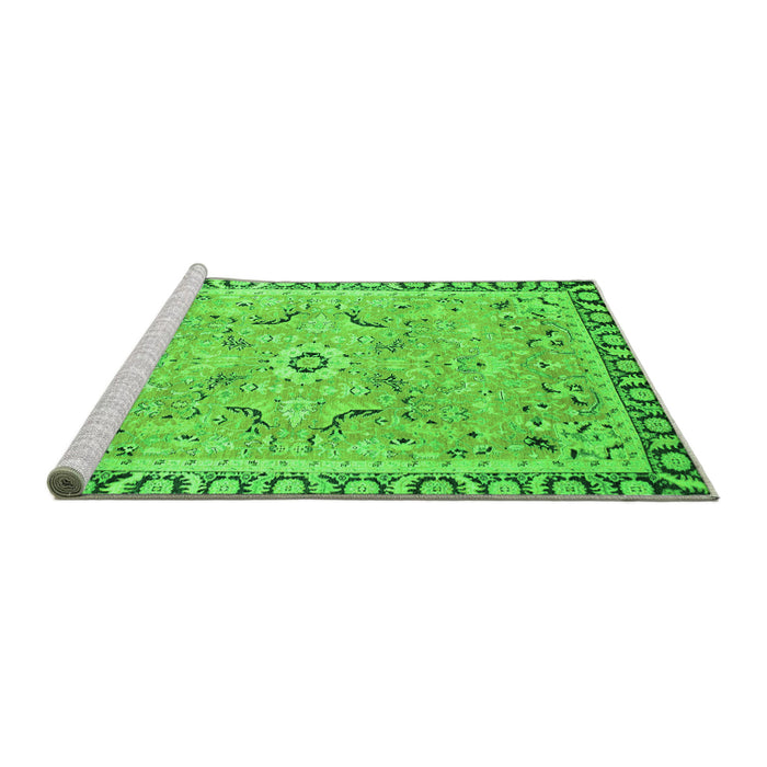 Sideview of Machine Washable Oriental Green Modern Area Rugs, wshabs2640grn