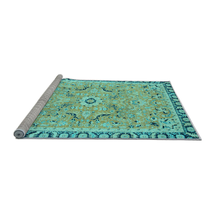 Sideview of Machine Washable Oriental Light Blue Modern Rug, wshabs2640lblu