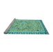 Sideview of Machine Washable Oriental Light Blue Modern Rug, wshabs2640lblu