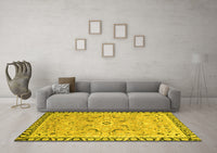 Machine Washable Oriental Yellow Modern Rug, wshabs2640yw