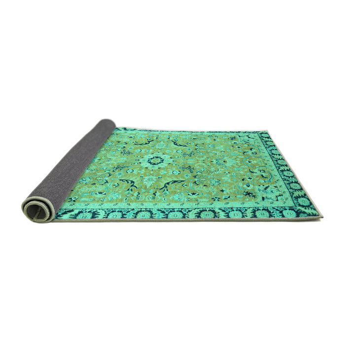 Sideview of Oriental Turquoise Modern Rug, abs2640turq