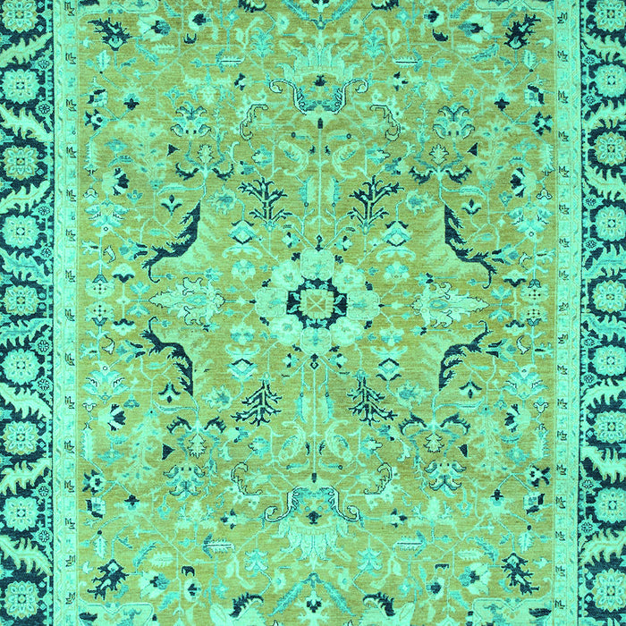 Machine Washable Oriental Turquoise Modern Area Rugs, wshabs2640turq