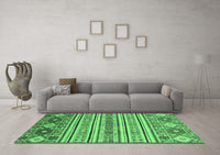 Machine Washable Oriental Emerald Green Modern Rug, wshabs2641emgrn