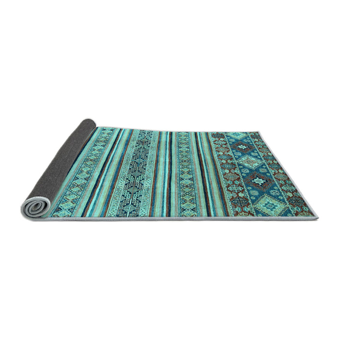 Sideview of Oriental Light Blue Modern Rug, abs2641lblu