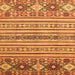 Square Machine Washable Oriental Orange Modern Area Rugs, wshabs2641org