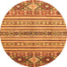 Round Oriental Orange Modern Rug, abs2641org