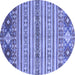 Round Oriental Blue Modern Rug, abs2641blu