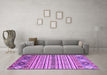 Machine Washable Oriental Purple Modern Area Rugs in a Living Room, wshabs2641pur