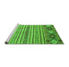 Sideview of Machine Washable Oriental Green Modern Area Rugs, wshabs2641grn