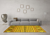 Machine Washable Oriental Yellow Modern Rug, wshabs2641yw