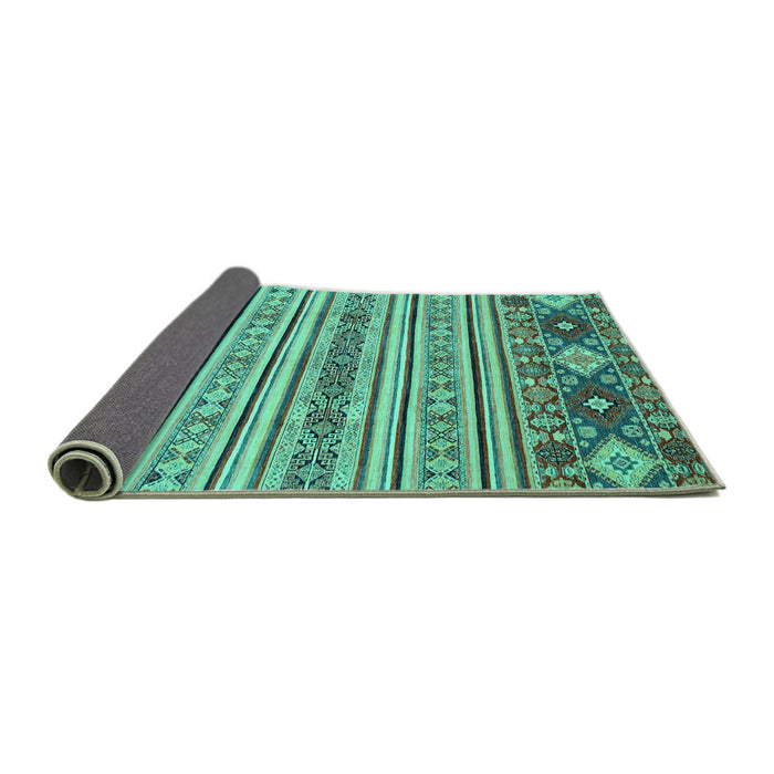 Sideview of Oriental Turquoise Modern Rug, abs2641turq