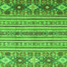 Square Machine Washable Oriental Green Modern Area Rugs, wshabs2641grn