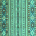 Square Oriental Turquoise Modern Rug, abs2641turq