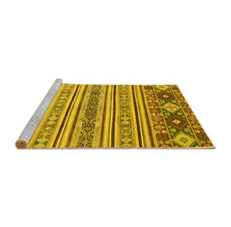 Sideview of Machine Washable Oriental Yellow Modern Rug, wshabs2641yw
