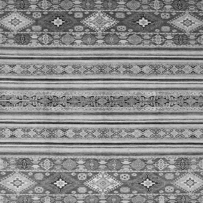 Square Machine Washable Oriental Gray Modern Rug, wshabs2641gry