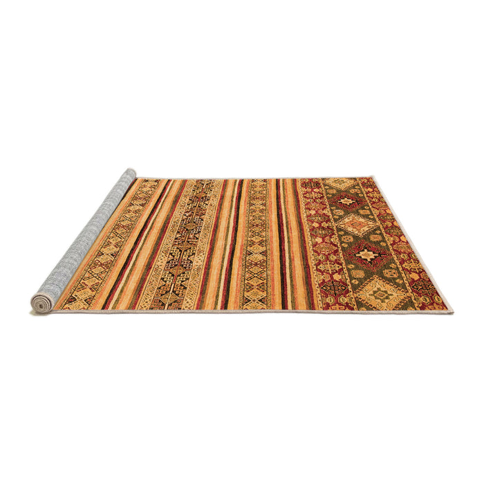 Sideview of Machine Washable Oriental Orange Modern Area Rugs, wshabs2641org
