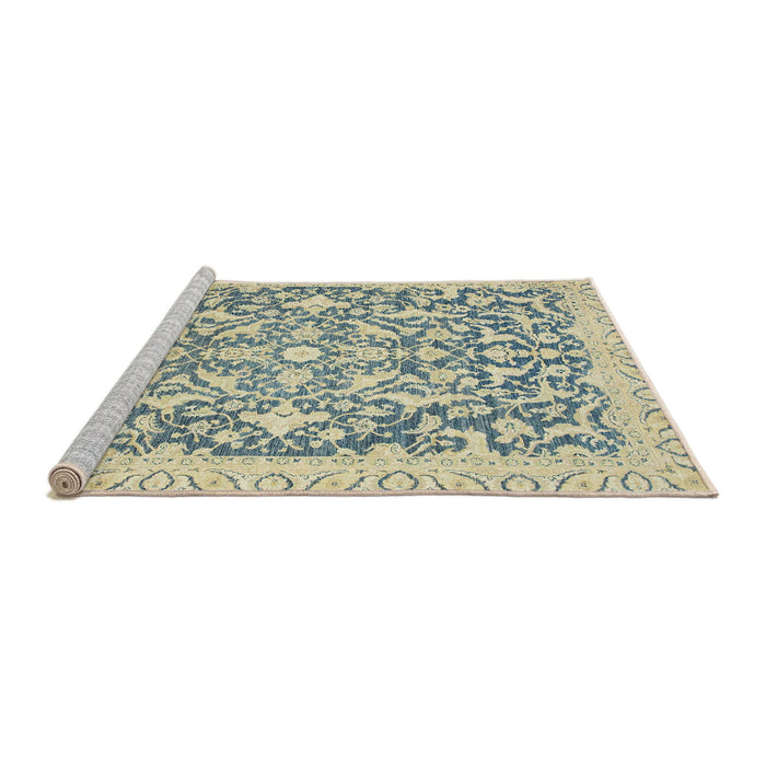 Sideview of Machine Washable Abstract Brown Gold Rug, wshabs2642