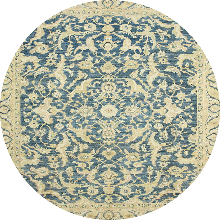 Round Machine Washable Abstract Brown Gold Rug, wshabs2642