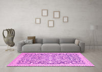 Machine Washable Oriental Pink Modern Rug, wshabs2642pnk