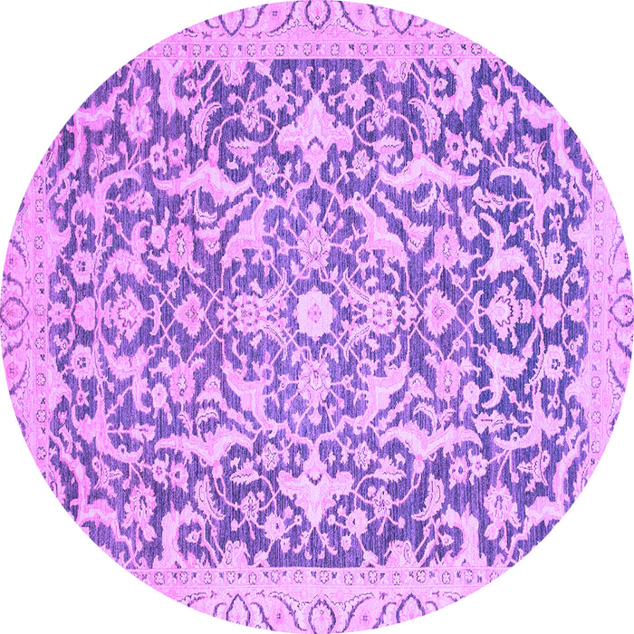 Round Machine Washable Oriental Purple Modern Area Rugs, wshabs2642pur