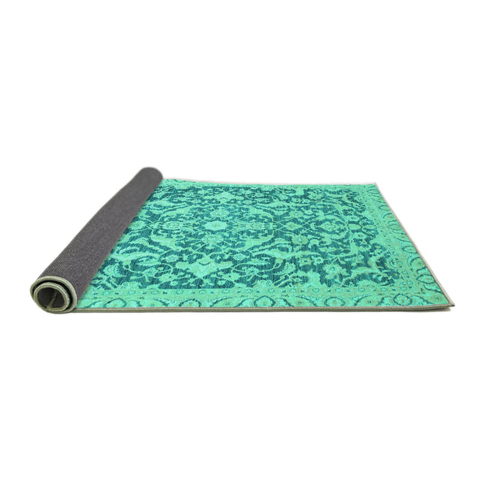 Sideview of Oriental Turquoise Modern Rug, abs2642turq