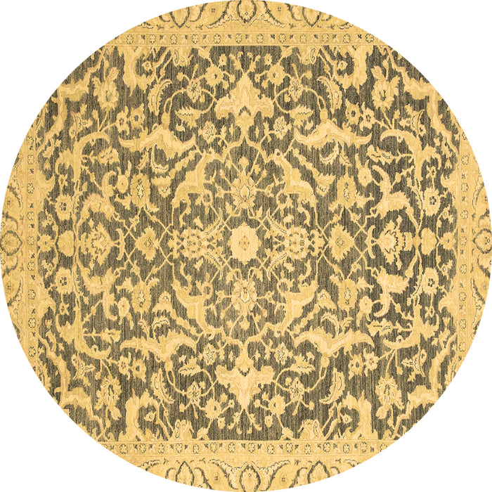 Round Oriental Brown Modern Rug, abs2642brn