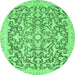 Round Oriental Emerald Green Modern Rug, abs2642emgrn