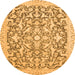 Round Oriental Orange Modern Rug, abs2642org