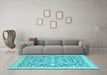 Machine Washable Oriental Light Blue Modern Rug in a Living Room, wshabs2642lblu