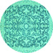 Round Oriental Turquoise Modern Rug, abs2642turq