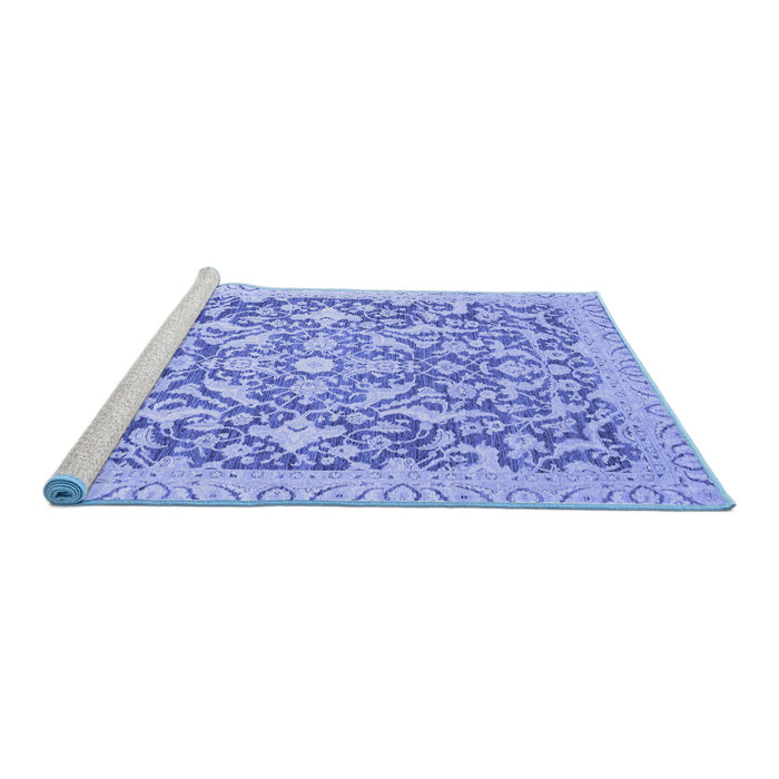 Sideview of Machine Washable Oriental Blue Modern Rug, wshabs2642blu