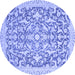 Round Oriental Blue Modern Rug, abs2642blu