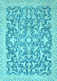 Oriental Light Blue Modern Rug, abs2642lblu