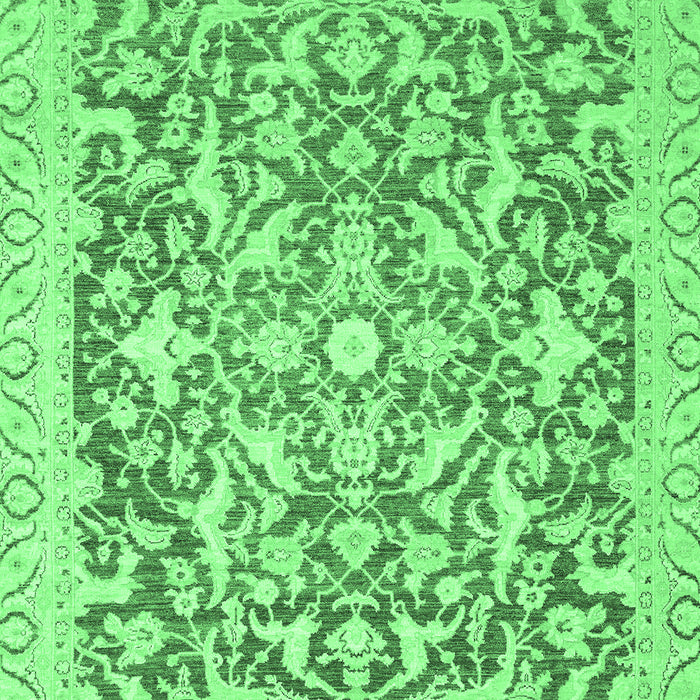 Machine Washable Oriental Emerald Green Modern Area Rugs, wshabs2642emgrn