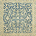 Square Abstract Brown Gold Oriental Rug, abs2642