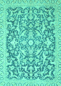 Oriental Turquoise Modern Rug, abs2642turq