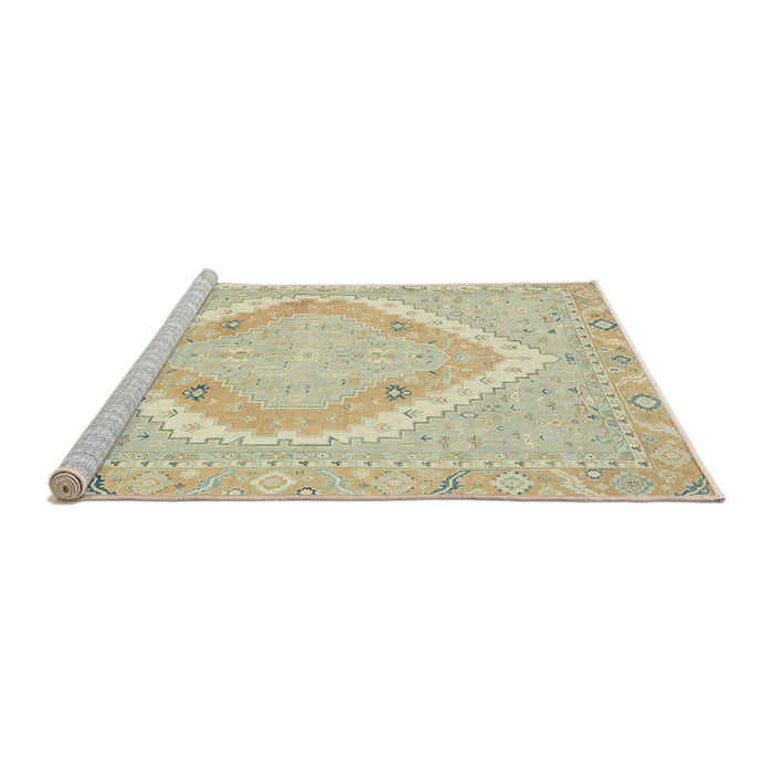 Sideview of Machine Washable Abstract Khaki Gold Rug, wshabs2643