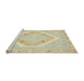 Sideview of Machine Washable Abstract Khaki Gold Rug, wshabs2643