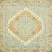 Square Abstract Khaki Gold Oriental Rug, abs2643