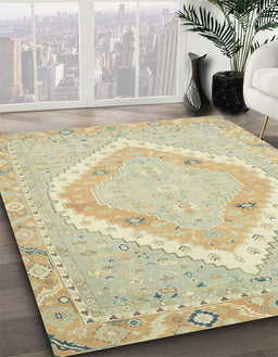 Machine Washable Abstract Khaki Gold Rug in a Family Room, wshabs2643