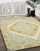 Abstract Khaki Gold Oriental Rug in Family Room, abs2643