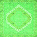 Square Machine Washable Oriental Green Modern Area Rugs, wshabs2643grn