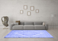 Machine Washable Oriental Blue Modern Rug, wshabs2643blu