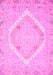 Machine Washable Oriental Pink Modern Rug, wshabs2643pnk