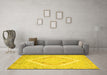 Machine Washable Oriental Yellow Modern Rug in a Living Room, wshabs2643yw