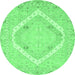 Round Oriental Emerald Green Modern Rug, abs2643emgrn