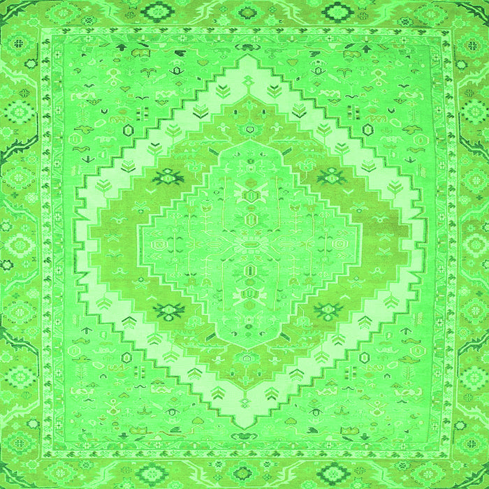 Square Oriental Green Modern Rug, abs2643grn