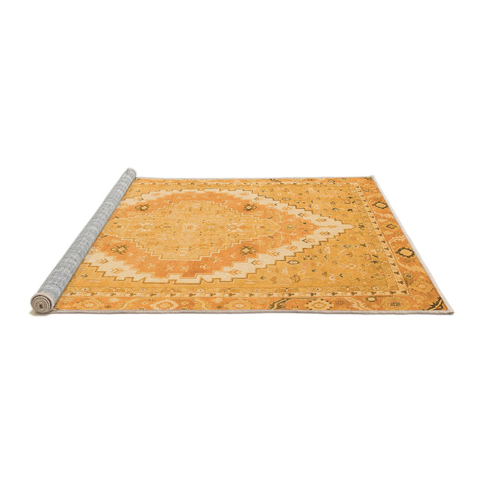 Sideview of Machine Washable Oriental Orange Modern Area Rugs, wshabs2643org