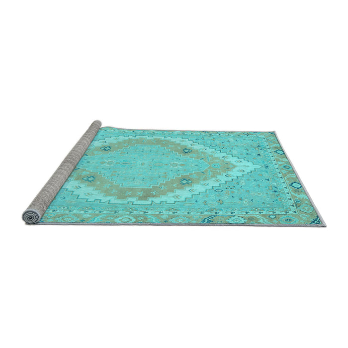Sideview of Machine Washable Oriental Light Blue Modern Rug, wshabs2643lblu